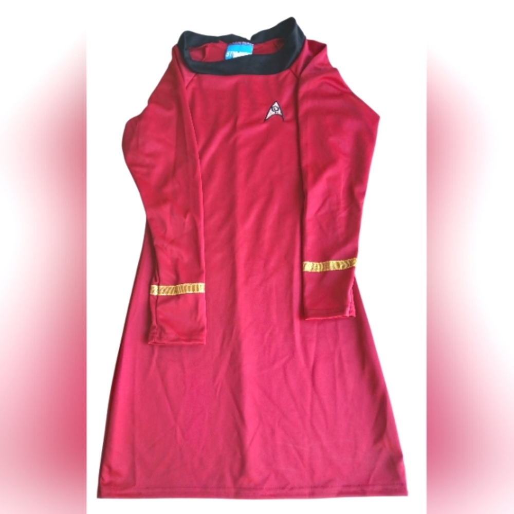 Rubies Women's Classic Star Trek Deluxe Costume Dress- Red- Size Small EUC